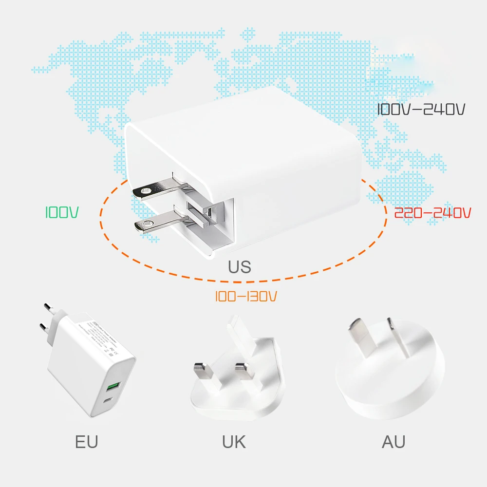 USB-C PD87W адаптер питания, 1 порт PD87W/65 W настенное зарядное устройство для USB-C ноутбуков MacBook iPad Pro, 1 порт USB A 2.4A для samsung iPhone