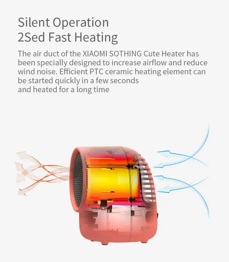 Youpin Sothing Mini Warmbaby Fan Heater Desktop Warm Electronic Heater Small Portable Warmer Machine for Winter Smart Home Offic (4)