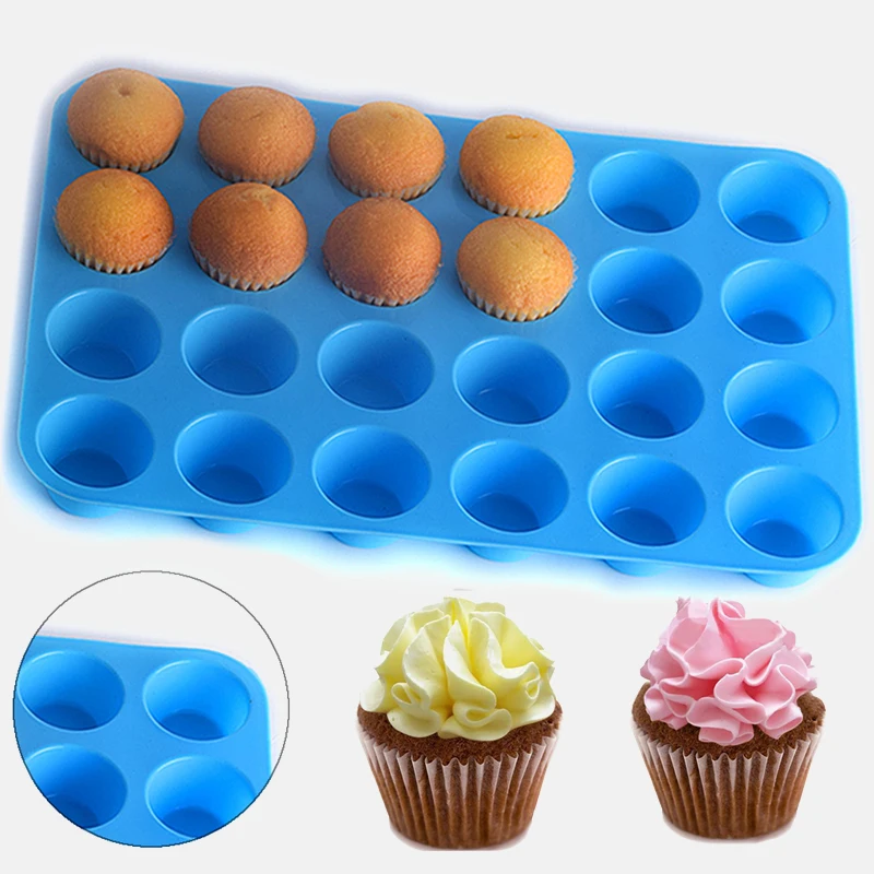 Мини форма для маффинов 24 Отверстия Силиконовые Мыло Кекс и печенья выпечки Пан
