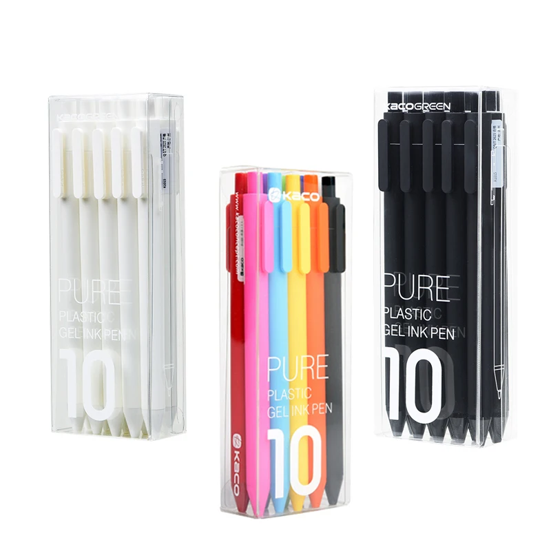 10pc/set Youpin Kaco Pen 0.5mm Pen KACOGREEN Ballpoint pens Core Durable Signing Pen + 10pcs Refills