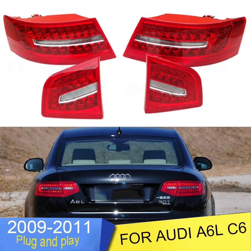 Для audi 2012~ /2009~ 2011 A6L хвост светильник, C7 C6 светодиодный, A4, A6L задний светильник, Q3, Q5, Q7, S3 S4 S5 S6 S7 S8; A6L задний фонарь стайлинга автомобилей - Цвет: for audi A6L C6
