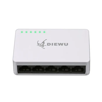 

5 Port Ethernet Switch LAN Networks Hub Self-adaptive 10/100 Mbps Splitter DU55