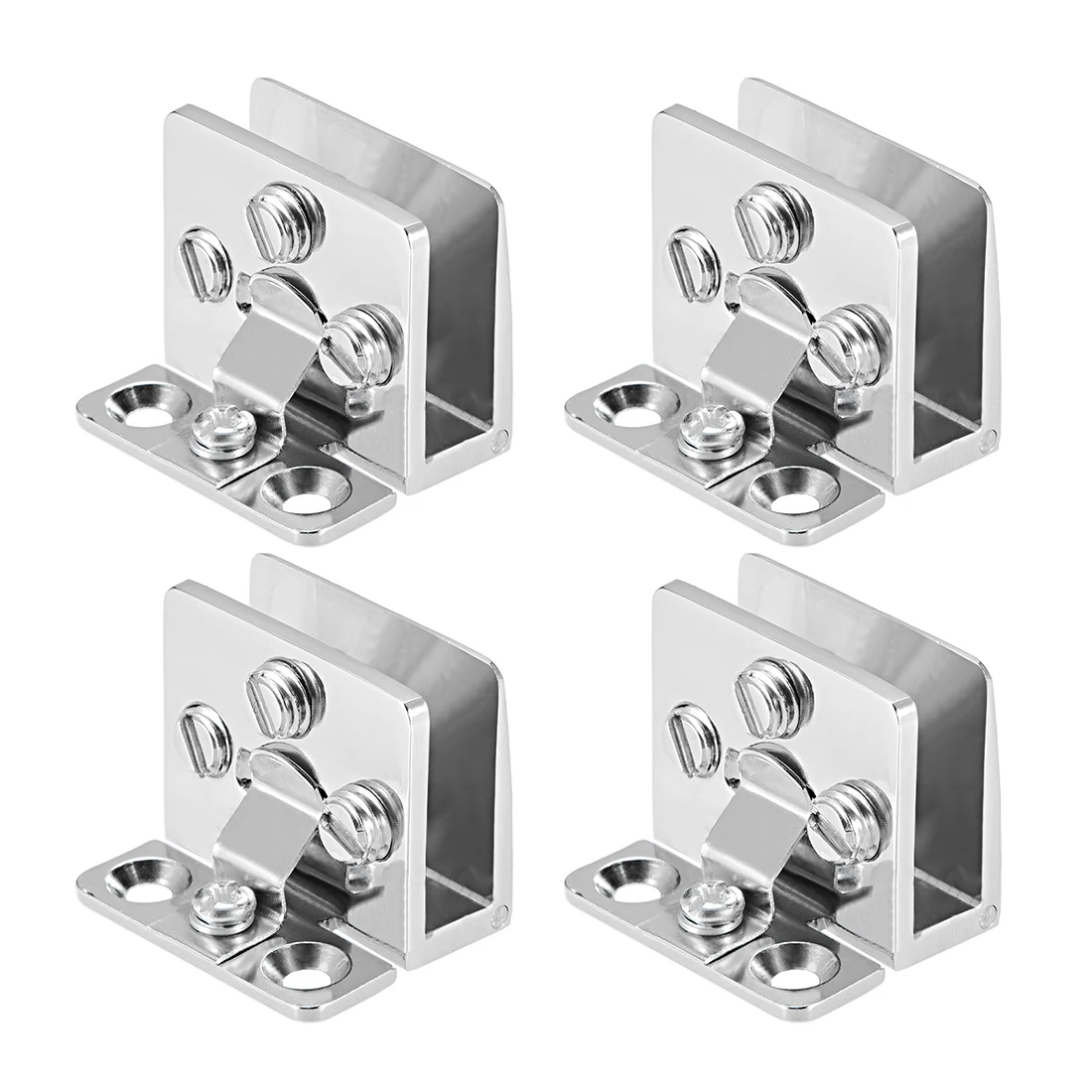 

uxcell Glass Hinge Cupboard Showcase Cabinet Door Hinge Clamp Zinc Alloy for 5-8mm Thickness 4 Pcs