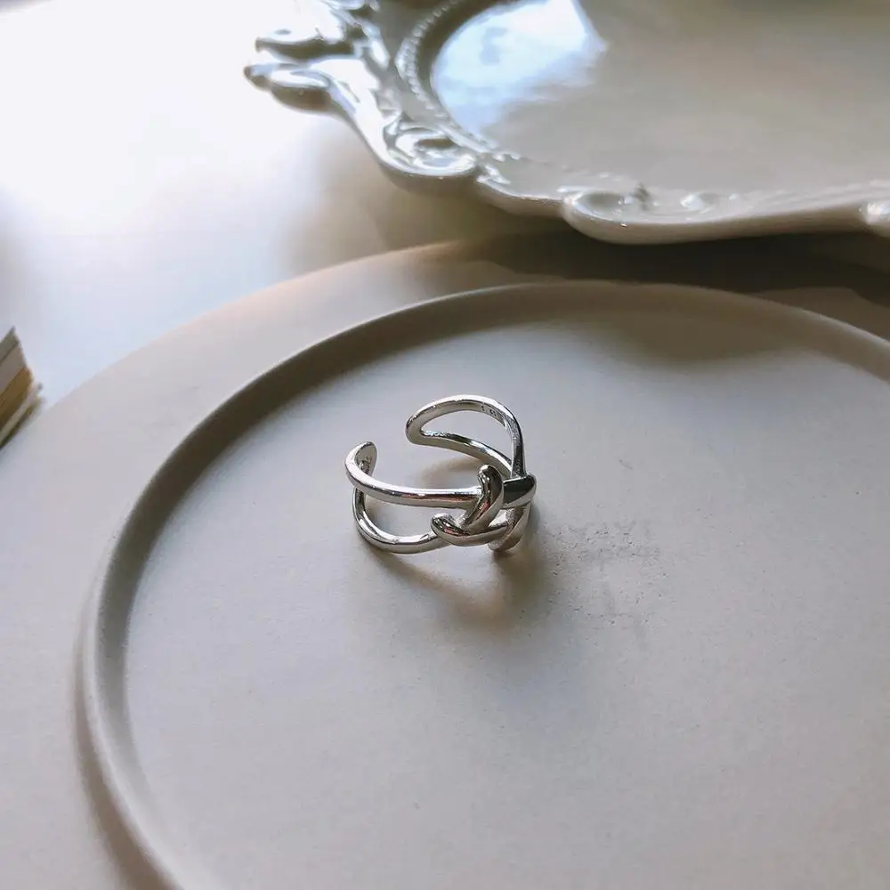 DIEERLAN Bijoux индивидуальные 925 пробы серебряные полые кольца для женщин Свадебные украшения регулируемый античный перстень Anillos