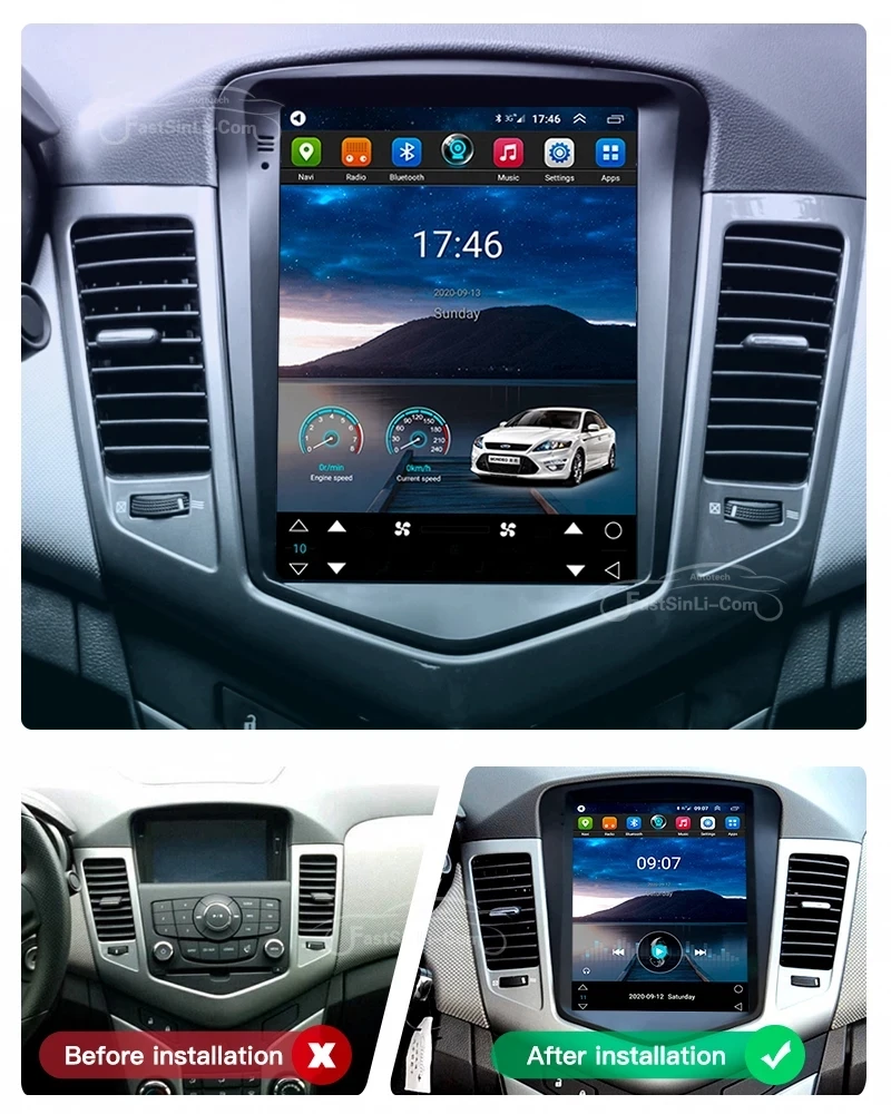 Автомагнитола для Chevrolet Cruze J300 сенсорный экран в стиле Tesla 2009 2014 радио