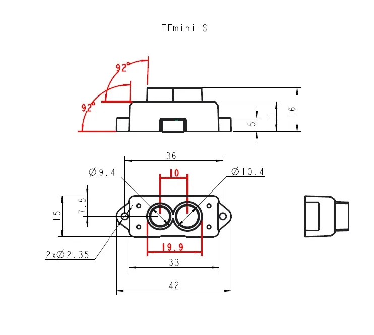 5 pçs atualizar benewake tfmini s lidar