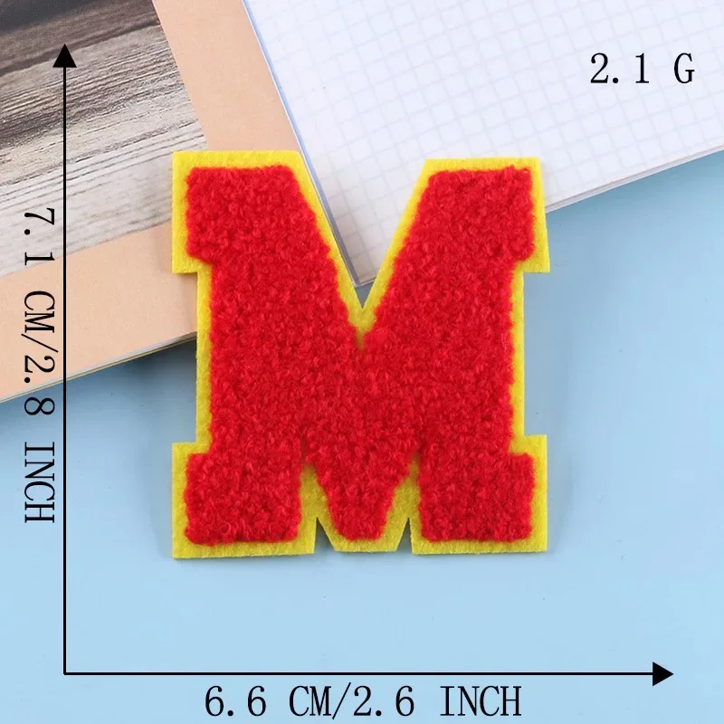 2022 New 3D Colorful A-Z 26 Letters Chenille Embroidered Patches IRON on Alphabet Letters Embroidery Applique Sewing diy 