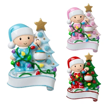

2020 Christmas Decorations DIY Personalized Baby With colorful Light Beside Tree