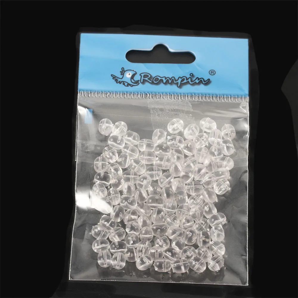 100Pcs/lot 3*5 4.7*6 5*8mm Transparent Fishing Cross Beads Plastic Clear  Beads Double Pearl Drill Cross Beads Carp Fishing