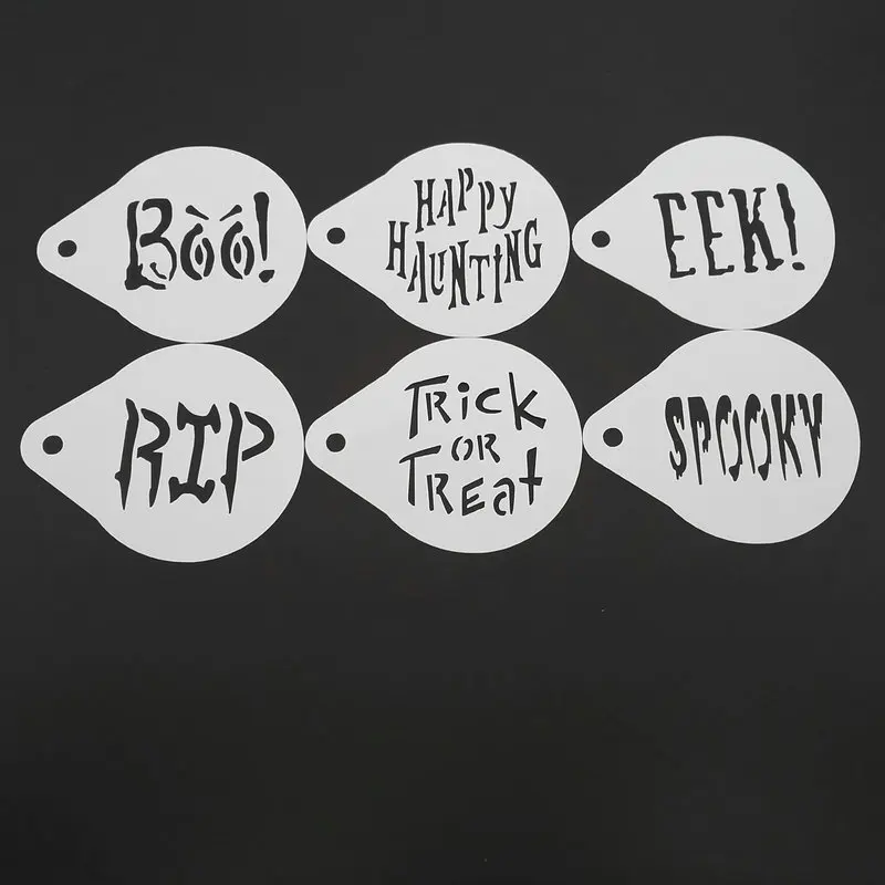 

6/8/Set Coffee Stencil Filter Latte Cappuccino Barista Art Stencils Cake Duster Templates Halloween Decor Coffee Tools Accessory