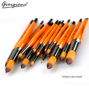 

Giorgione Watercolor Painting Brush Round Tips Nylon Brush Pen Sketch Multi-purpose Professional Oil Drawing Paint Art Supplies