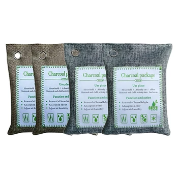 

2 Pcs Activated Bamboo Charcoal Bags Air Purifying Bags Natural Air Purifier Freshener Neutralizer Odor Remove Eliminator Deodor
