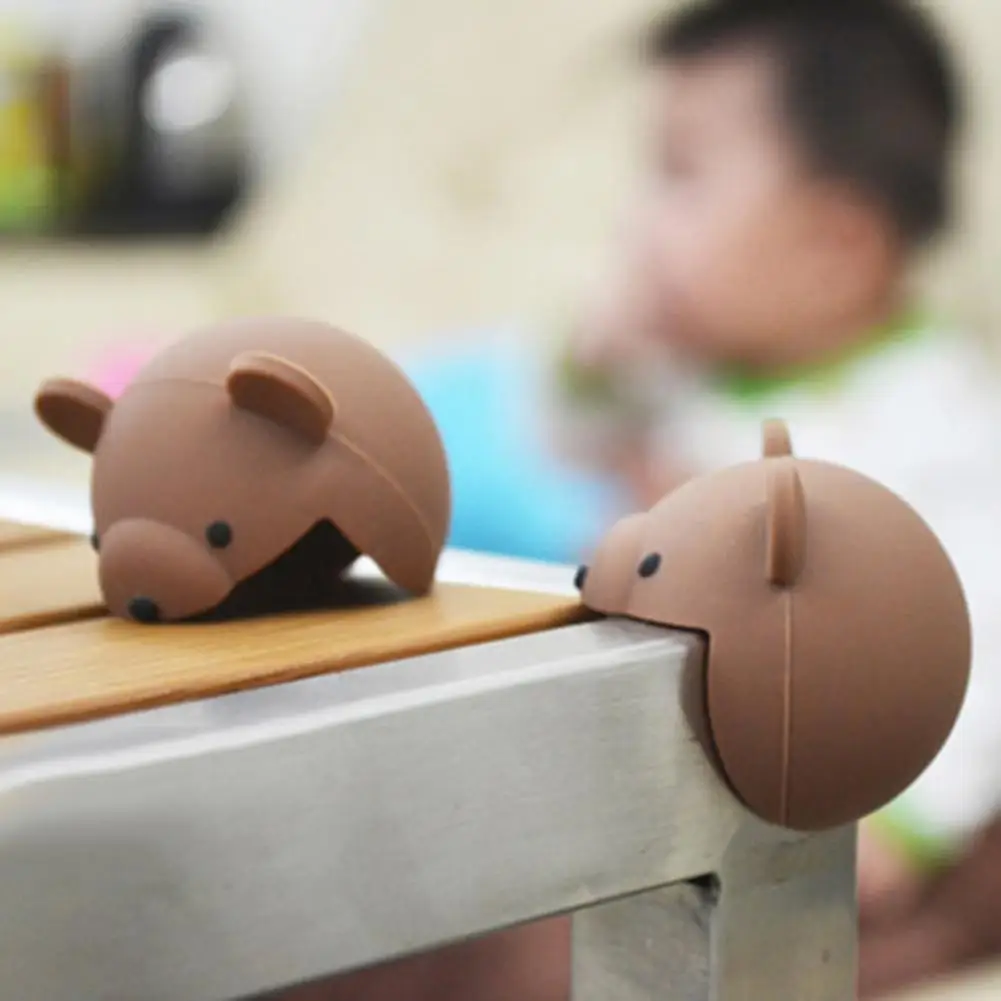 2Pcs Soft Silicone Desk Table Corner Cover Protector Baby Safety Furniture Edge Guard Lovely Frog Cats Bear Shape Home Decor | Дом и сад