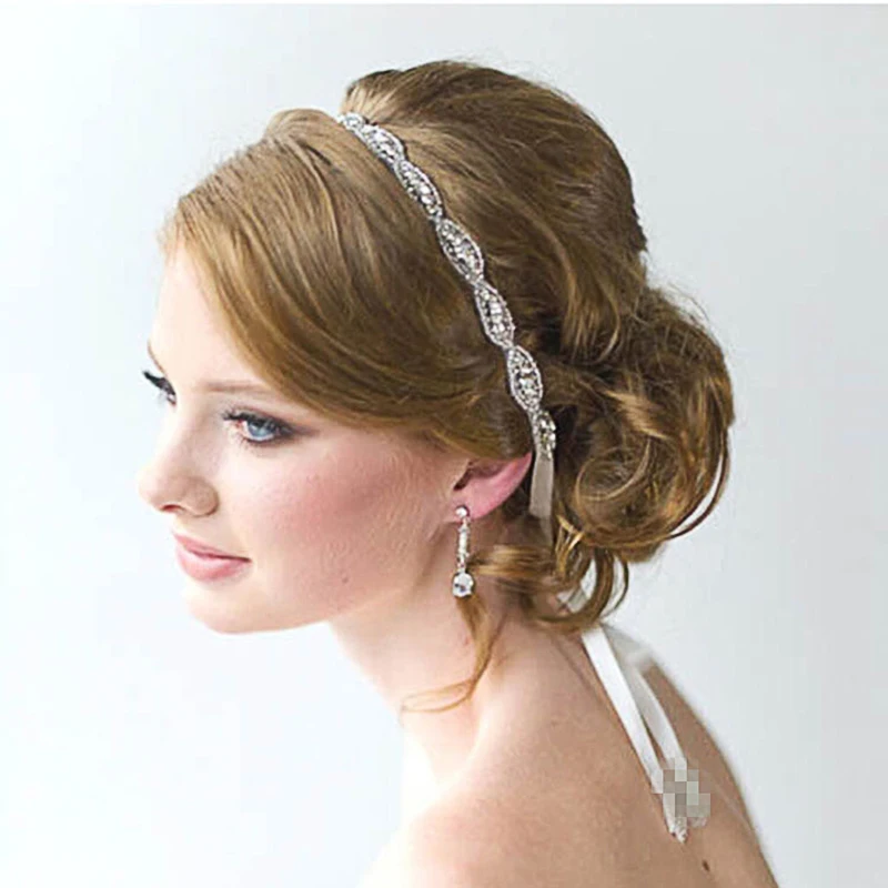 Lzl Home Bridal Accessoires Golvend Haarband Hand Applique Luxe Strass Kinderen Hoofdtooi Wilde Voorhoofd Haarband