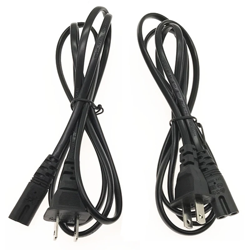 Description Picture 4 of item2 Pin Prong US EU to C7 C8 Extension Cable LED Light Power Cord American European Figure 8 Laptop Power Cable For PS4 1.5M 0.6M