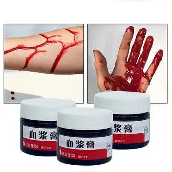 

Artificial Realistic Fake Blood Plasma Cream Vampire Makeup Props Halloween Scary Costume Party Favor Accessories.