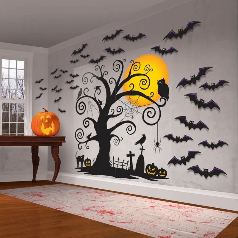 

Simulation Blood Cloth Non-woven Curtain Cloth Horror Decoration For Haunted House Party Layout Decorations 75x245cm
