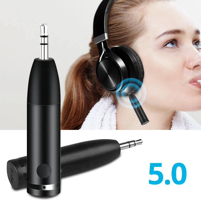 Bluetooth Audio Receiver 3.5MM Jack Wireless Bluetooth-compatible 5.0 Receiver Aux Handsfree Stereo Audio Adapter for Car Headphone Speaker