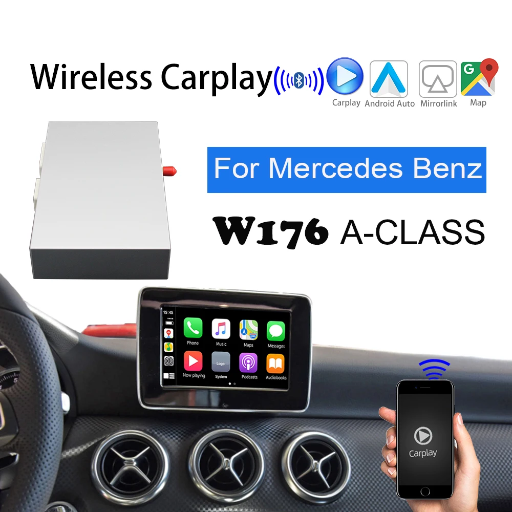 2-1 Wireless Carplay for mercedes w176 A-Class Support NTG 4 5 System Android Auto Multimedia Upgrade Screen Mirror Apple Car play