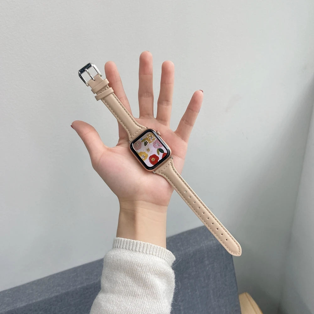 Кожаная Петля для Apple Watch Band 42 мм 38 40 44 спортивный ремешок с пряжкой iWatch series 1 2 3 4 5 6 se