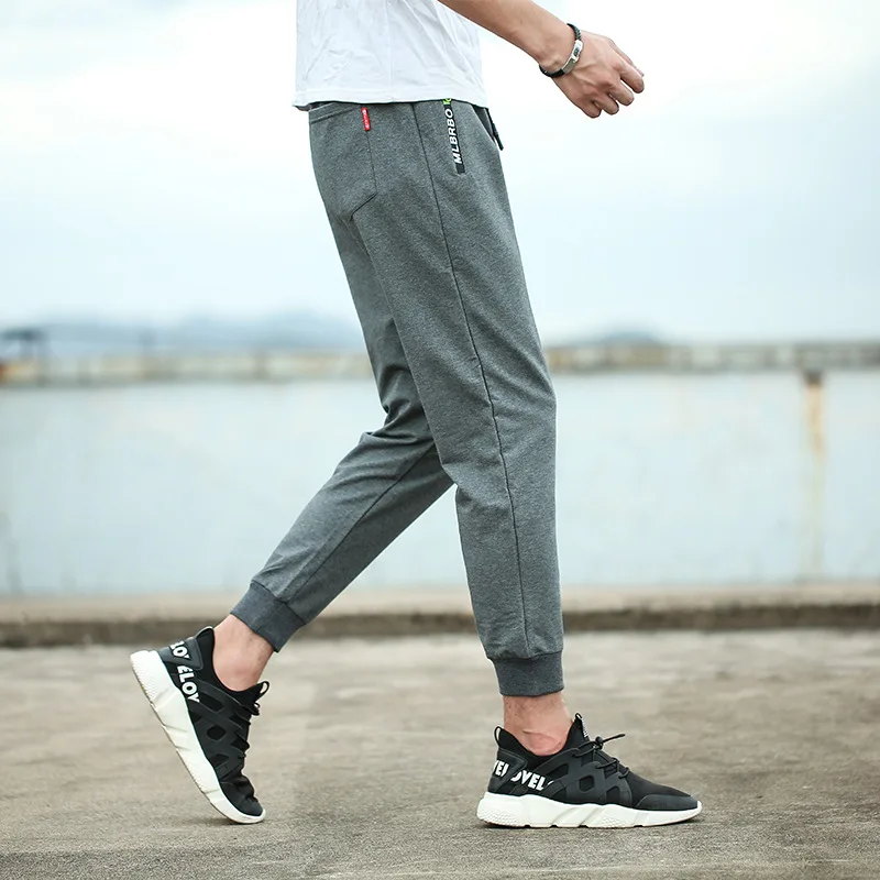 

Large Size MEN'S Casual Pants Men's Autumn Plus-sized Solid Color Cotton Capri Pants Youth Popularity Cone Mid-rise Pants Beam L