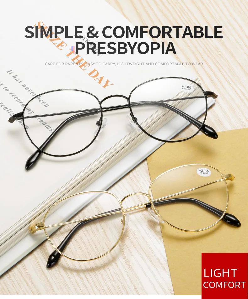 Унисекс, овальные металлические очки для чтения, прозрачные линзы, мужские очки для дальнозоркости, оптические очки, очки по рецепту, диоптрий