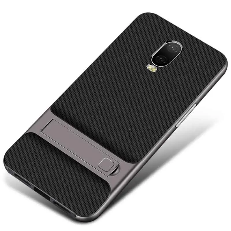 Gray Гибридный чехол для OnePlus 7 Pro Чехол Мягкий силиконовый Твердый PC Рамка протектор чехол-накладка для мобильного телефона OnePlus 6, 6 комплектов/партия, чехол для One plus 7 6 5 T, аксессуары - Цвет: Gray