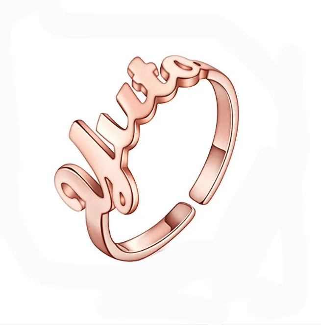 

Indelible letter, name, European and American stainless steel ring custom DIY new product creative name Taigang ring, jewelry