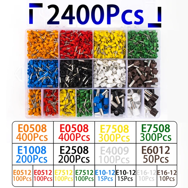wire connect 400/415/750/900pcs-BOX Crimping tool Insulated connector Terminal Crimp Terminator cold pressed insulated terminal 2400PCS
