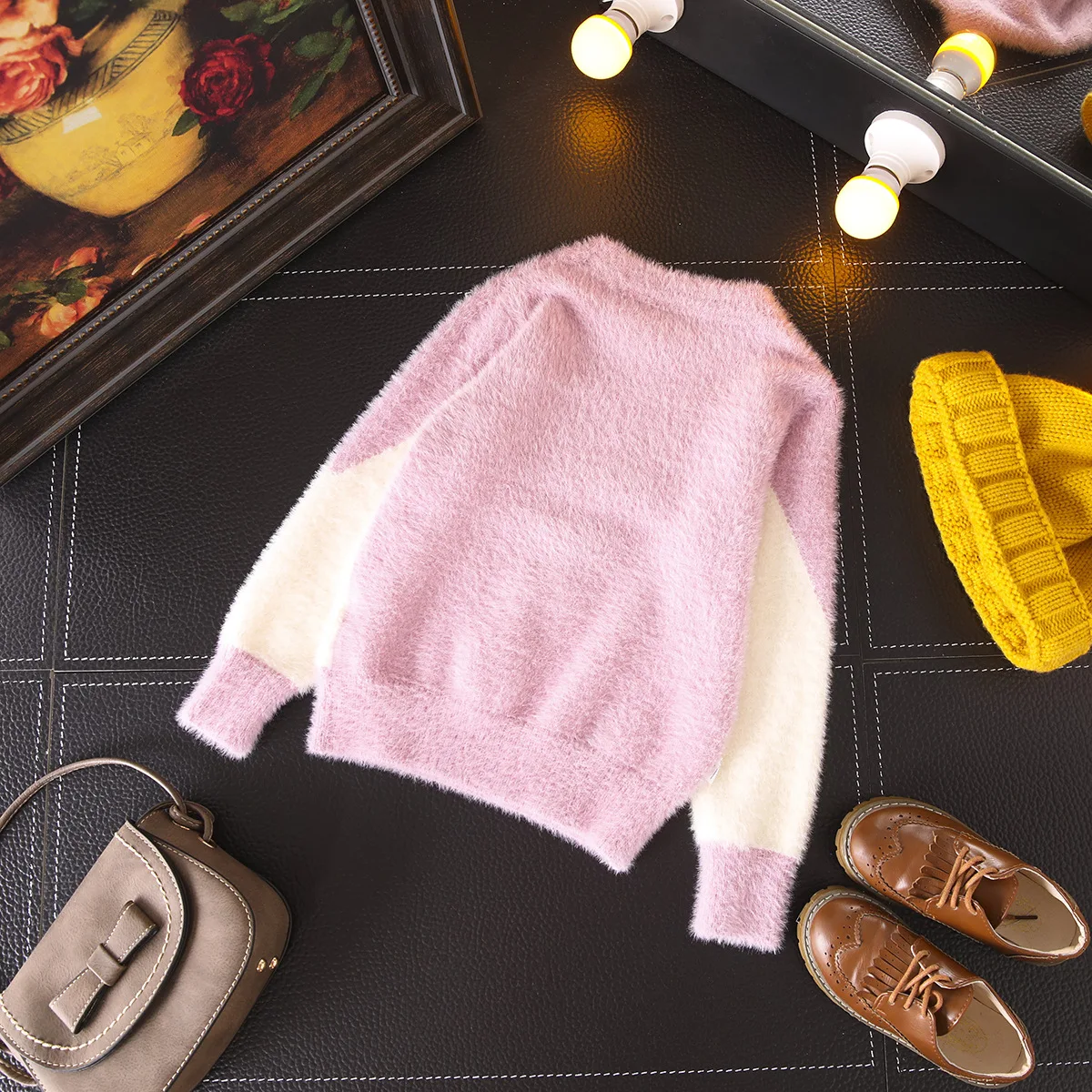 Новинка года; сезон осень; стильная детская одежда в Корейском стиле; Модный шерстяной вязаный пуловер с длинными рукавами и вырезом лодочкой разных цветов