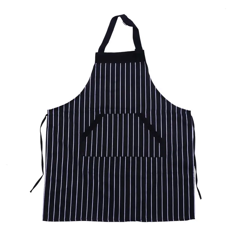 

Kitchen Apron Polyester Cotton Halter Apron Black And White Stripes Working Aprons With Pockets For Restaurant Home Cafe