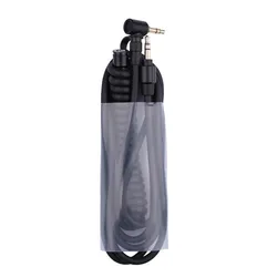 High-Quality Spring Extension Headphone Cable with 6.5mm Adapter, 3.5mm Interface (Black)
