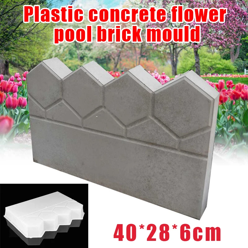 Garden Fencing Concrete Stone Cement Mold Antique Brick Mould Plastic Making DIY Concrete Mould Pave Making Lawn Pond Decor