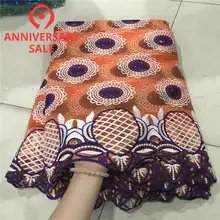 Заводская цена оранжевый цвет кружевной ткани для свадебного платья 5 ярдов платье ткань