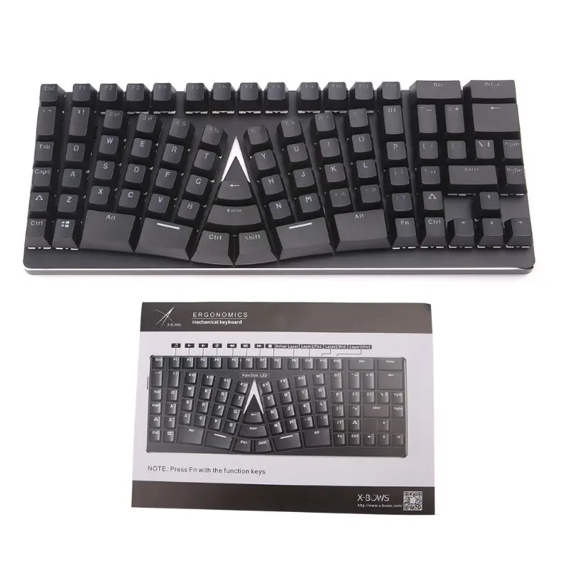 

Ergonomic Keyboard Mechanical Gaming USB Type-C 86 Keys Wired for Microsoft HP LG PC Laptop Tablet