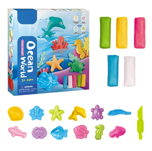 1 комплект супер легкая глина и глиняная форма комплект воздушная сушка легкие инструменты для пластилина моделирование глина ручной работы Развивающие игрушки для детей DIY ZXH - Цвет: Ocean with box