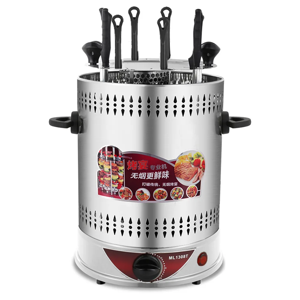 Electric smokeless skewers automatic rotating 10-prong timing barbecue machine 6