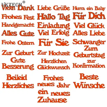 

German Word Paper-Cut Template Scrapbook Cutting Dies Cards Making Material Embossing Decor Craft for DIY Photo Album
