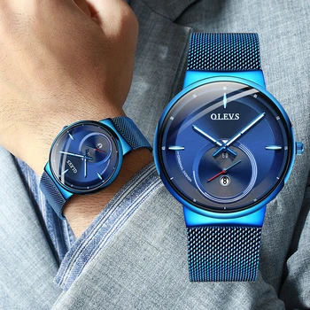 

Olevs Fashion waterproof men watch Ultra-thin mens business casual watch Brand original quartz watch Stainless steel strap