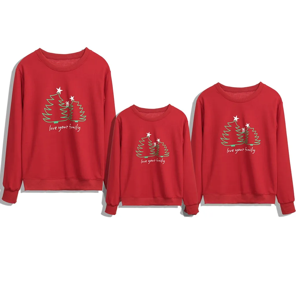 

Christmas 2019 Family Matching Clothes long slleeve Mommy Daddy Kid Christmas Print Sweatshirt Tops spring autumn#G2