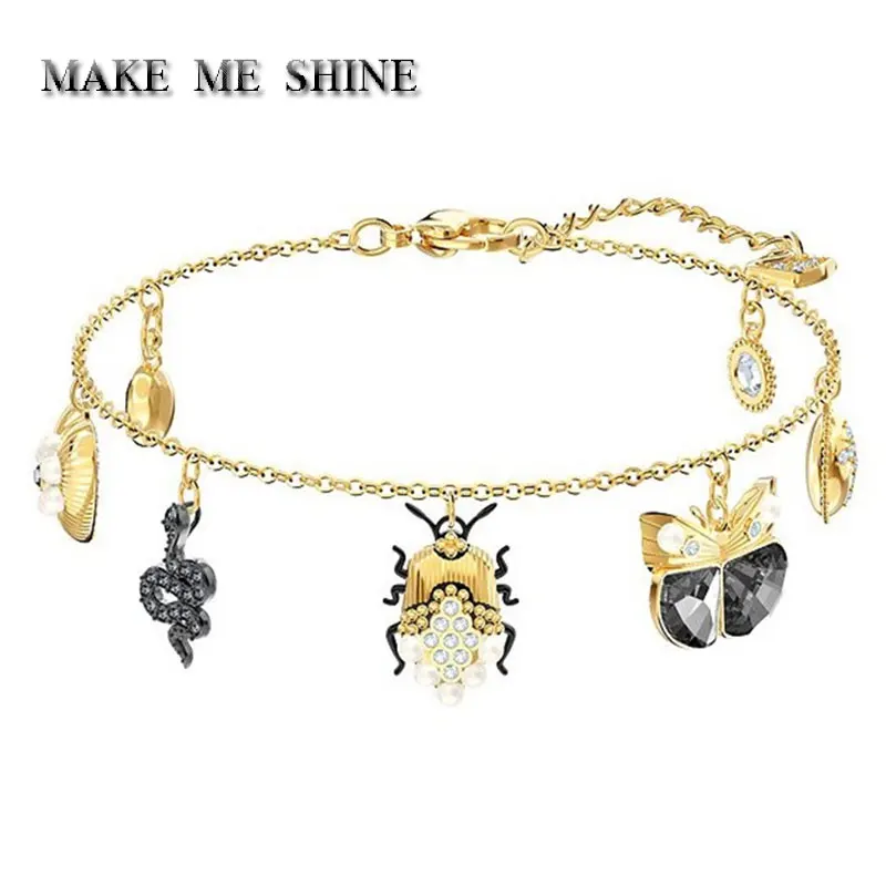 Высокое качество бабочка паук змея животное браслет ювелирные изделия женские SWA ювелирные изделия подарок