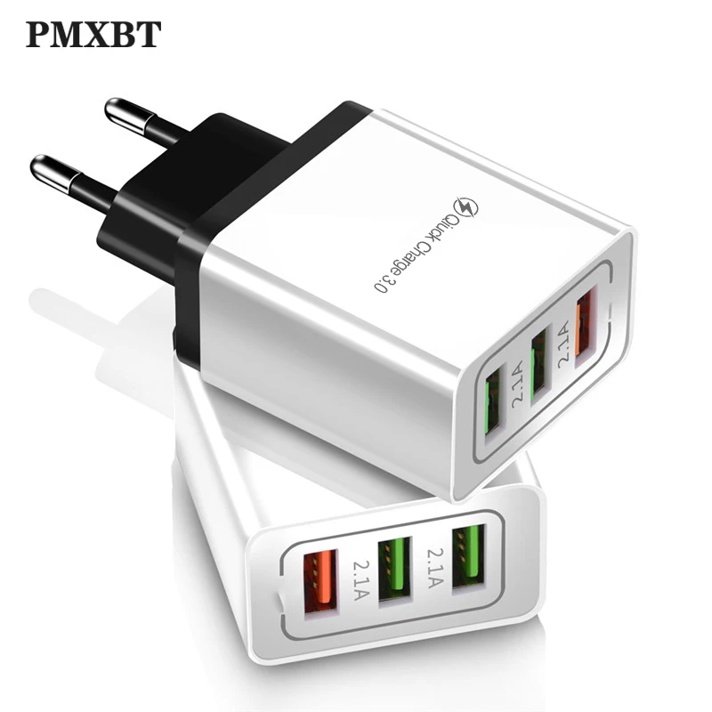 Быстрая зарядка 3,0 Мульти USB зарядное устройство для iPhone XS 8 iPad быстрое настенное зарядное устройство для samsung S9 huawei P30 3 порта зарядное устройство для мобильного телефона