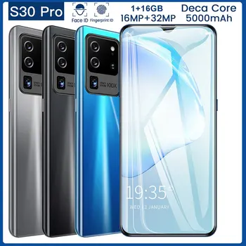 

Universal Smartphone 6.6-Inch Water Drop Large Screen S30Pro Smartphone Android Domestic All-In-One Face Recognition Function
