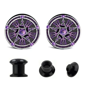 

JUNLOWPY Black Acrylic Rustic Wood Moose Saddle Plug crylic Ear Plugs Set Mix Color Stretcher Expander Screwed Tunnels Gauge