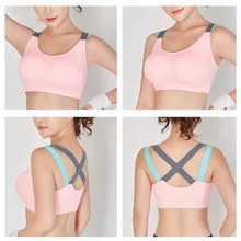 Сексуальное нижнее белье с перекрестными лямками, спортивный бюстгальтер, топ, одежда для активного отдыха, нижнее белье с подкладкой, укороченные топы для фитнеса, женщин, пуш-ап, йоги, бега, спортзала