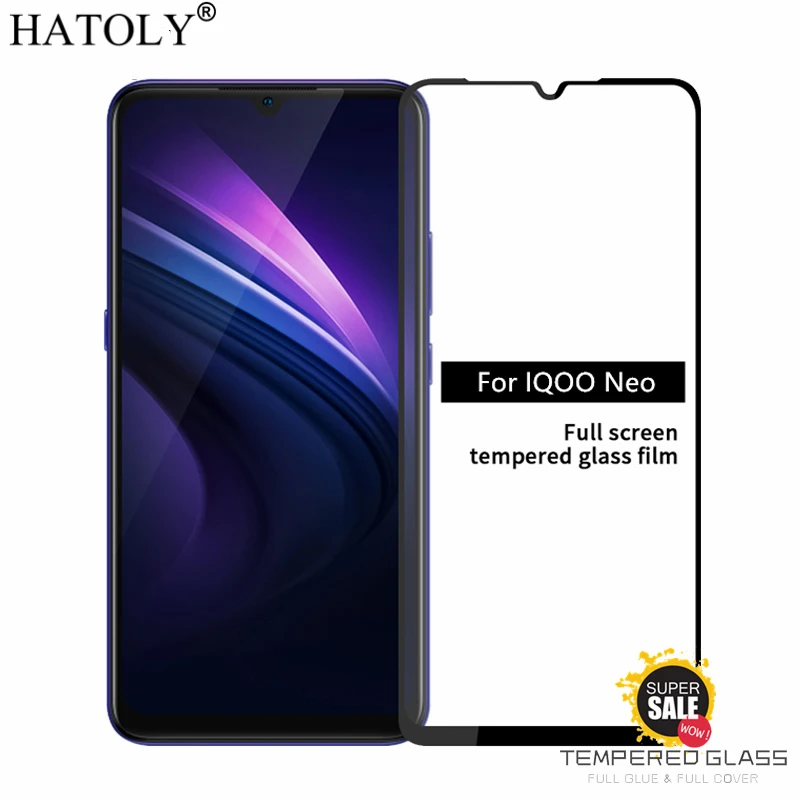 1PCS Tempered Glass for Vivo V17 Neo Screen Protector iQOO Full Glue Cover 3D Curved Edge Film | Мобильные телефоны и