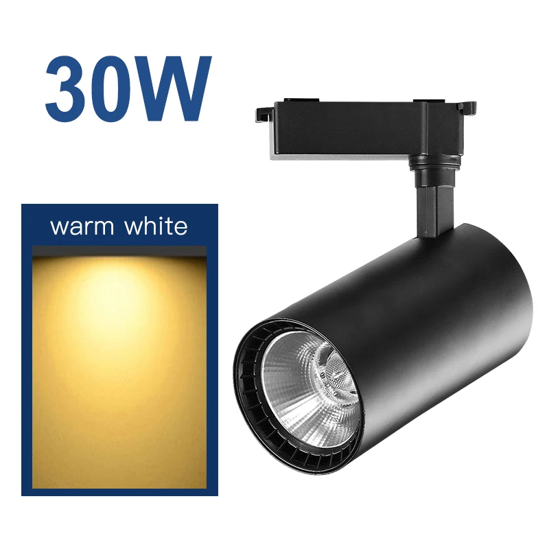 30W Warm White Новые светодиодные трековые светильники 12 Вт, 20 Вт, 30 Вт, 40 Вт, 220 В, трековые лампы, освещение, алюминиевые потолочные рельсовые Прожекторы для магазина одежды, дома, 3 цвета - Испускаемый цвет: 30W Warm White