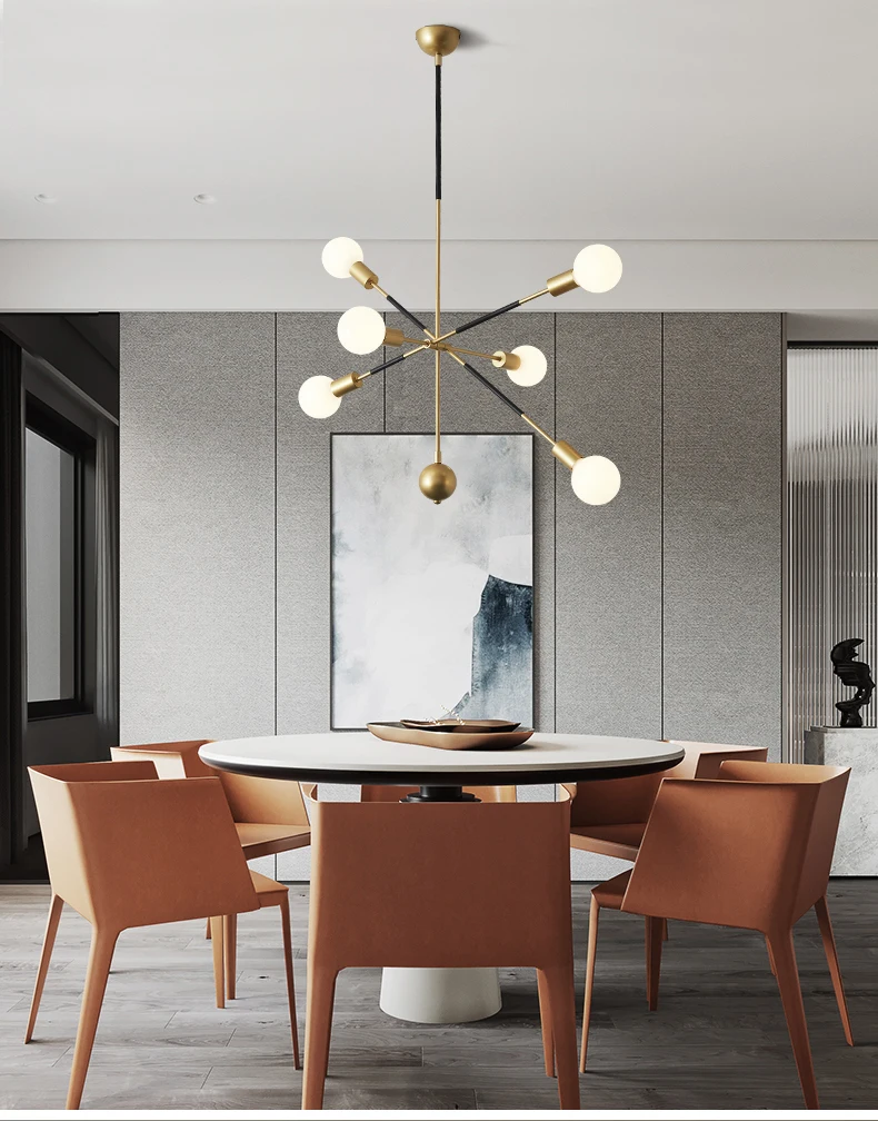 Современный скандинавский минималистичный люстра креативный lron deco волшебные бобы светодиодный светильник для гостиной кухни столовой ресторана e27