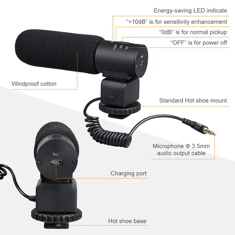 FFYY-K& F, Cm-500, профессиональный микрофон для интервью, запись для цифровой зеркальной камеры, компьютера, мобильного телефона, ПК