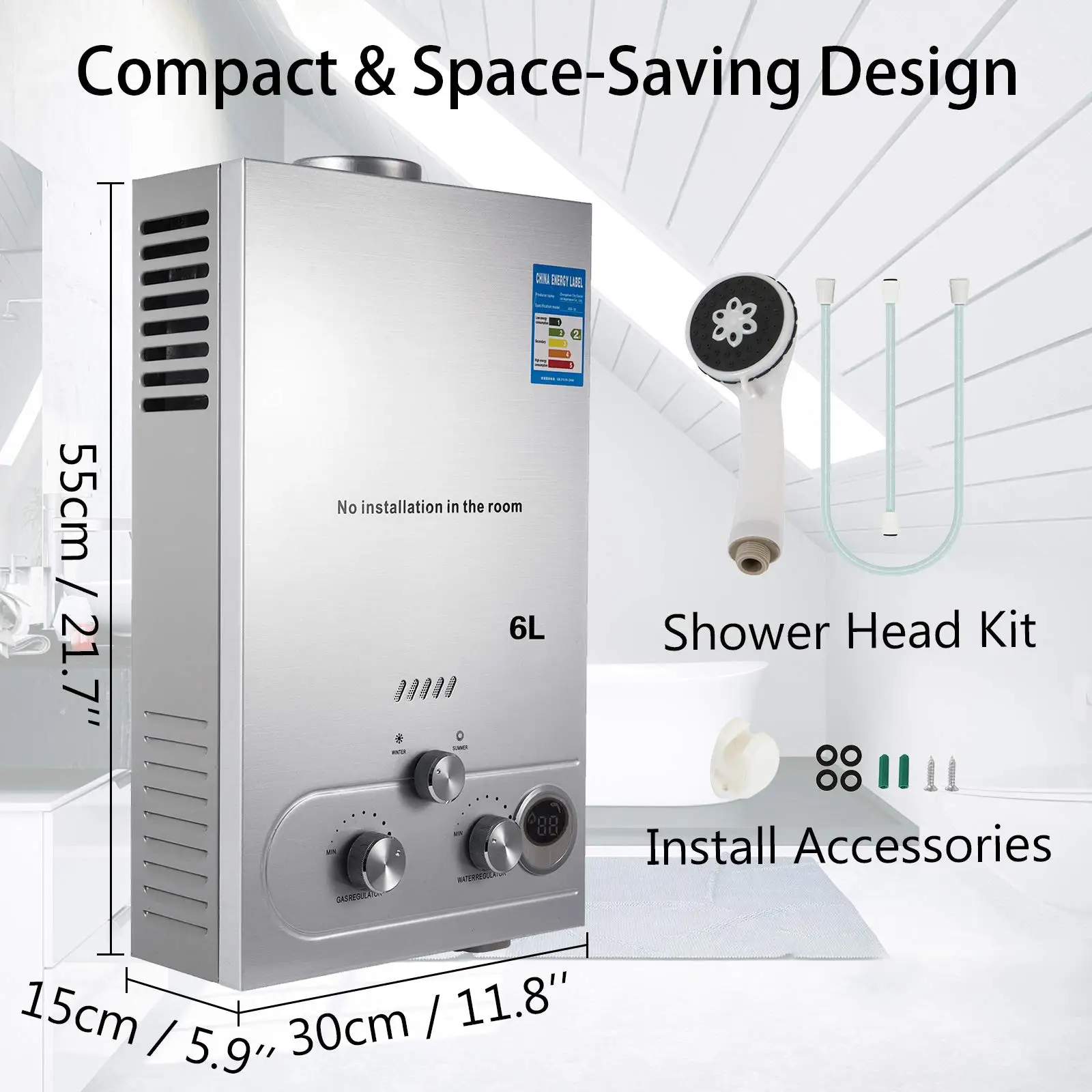 Lng Water Heater 6l/8l/10l/12l/16l/18l 36kw Water Heater Thermostat  Liquified Natural Gas Heater Methane Gas Water Heater - Tool Parts -  AliExpress